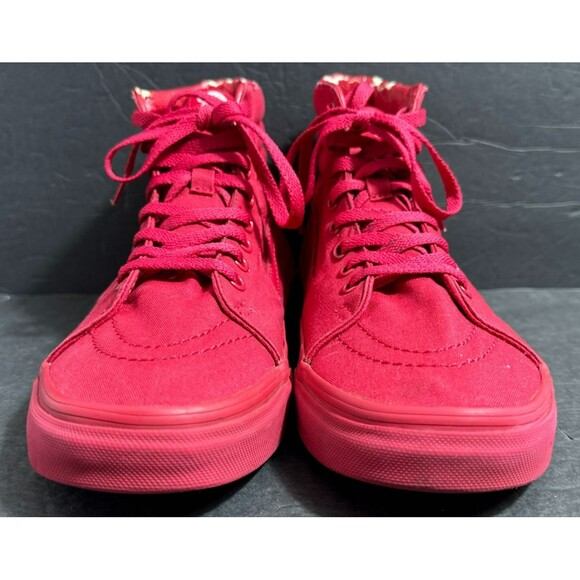Vans Sk8-Hi 'Mono Red' Unisex Skate Shoe Men's Sz 9 or Women's Sz 10.5 - Picture 3 of 10